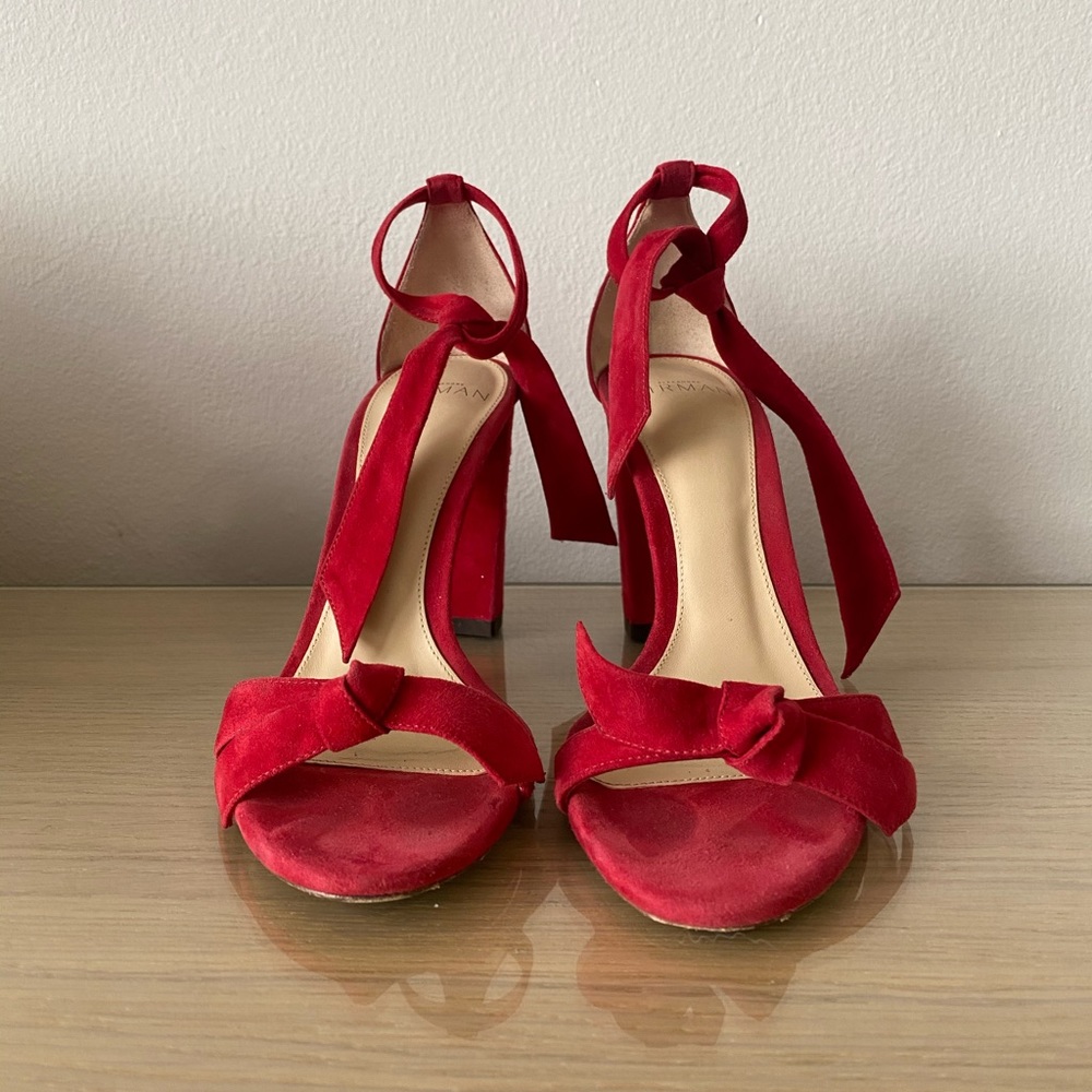Alexandre Birmain Clarita 90 Block Sandal Red Suede Size 35